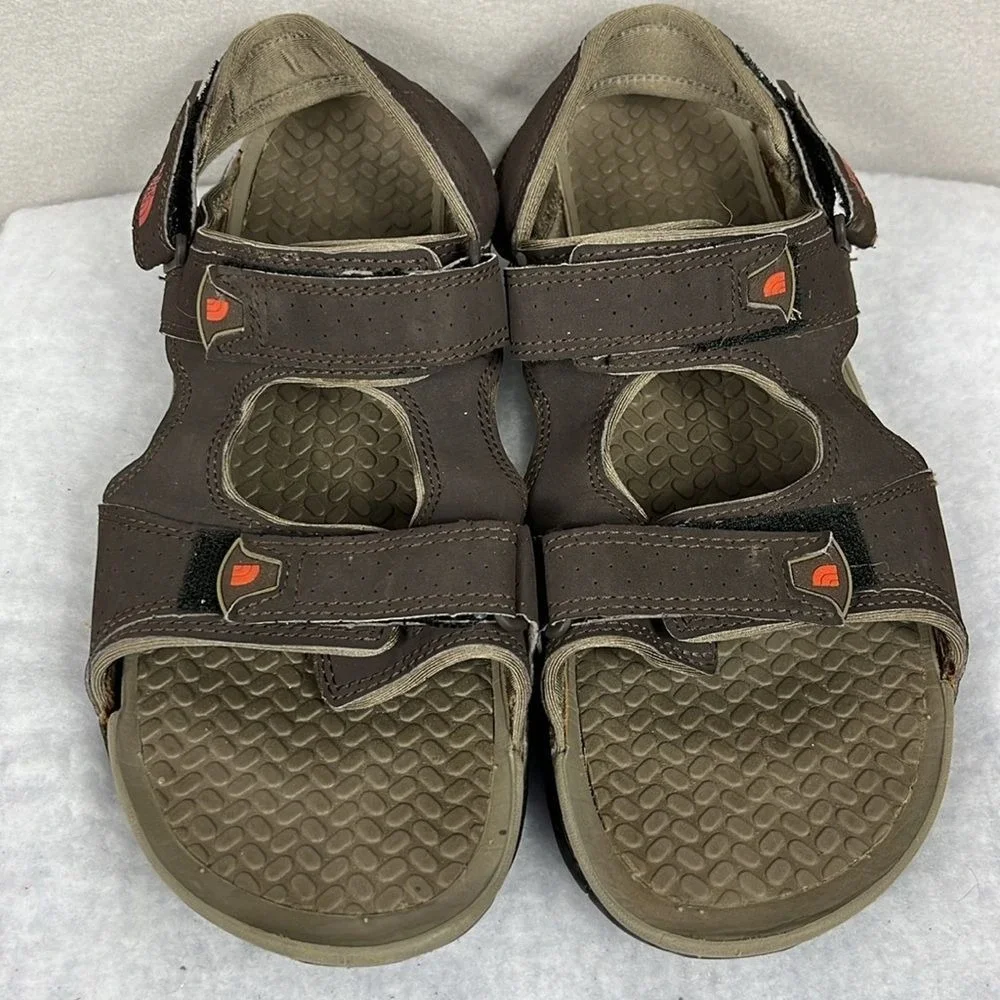 The North Face Mens Leather Sandals‎ Adjustable Size 12 Brown Hiking